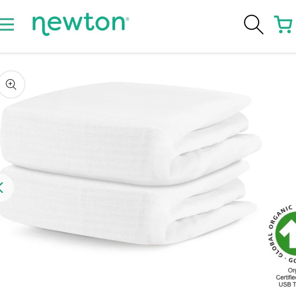 Set of 2 Newton Muslin Crib Sheets White